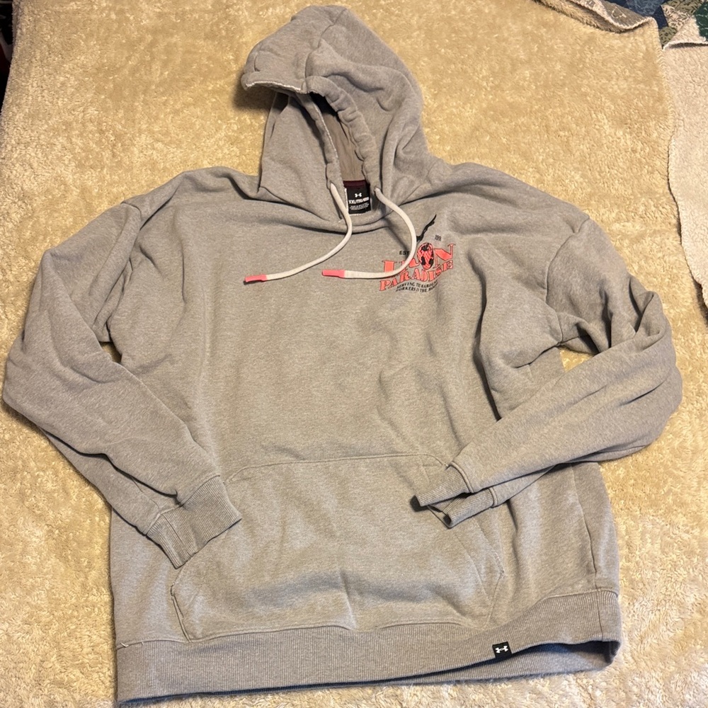 Mens XXL Project Rock Under Armour Light Gray Hoodie